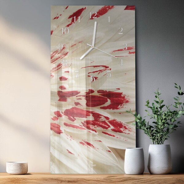 Skleněné hodiny vertikální Květ zsppb-30x60-00089915