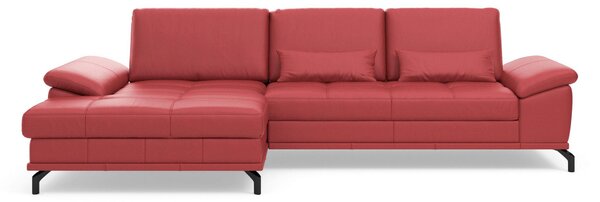 ROHOVÁ SEDAČKA, kůže, červená Sit & More - Sedací soupravy, Online Only