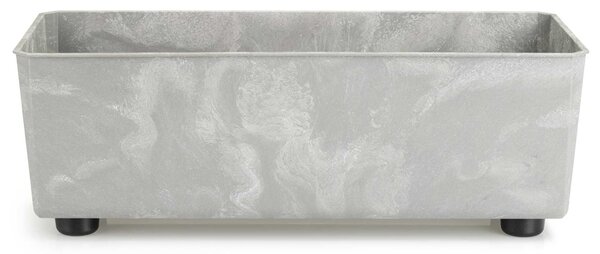 PLASTOVÝ KVĚTINÁČ SALVIA 37,5X17 CM IMITACE BETONU ŠEDÁ