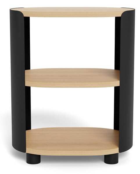 NOČNÍ STOLEK, přírodní barvy, černá, 40/48/30 cm, Online Only