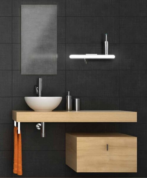 Mantra 6870 Tenerife, nástěnné svítidlo LED 8W 3000K s poličkou a USB, bílá, délka 34,5cm