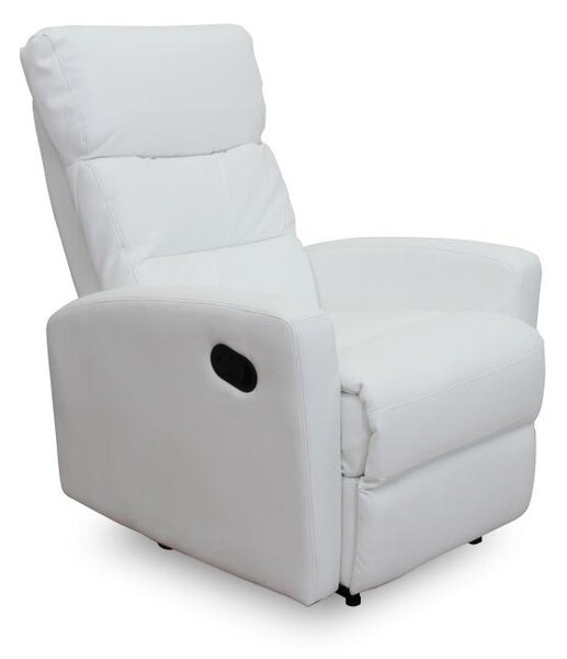 Relaxační křeslo, ekokůže, bílá, SILAS, 74 x 92 x 104 cm,, Bíla, ekokůže