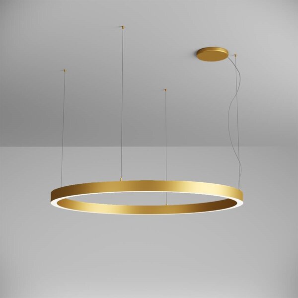Arelux AM04WW SGD Xambit, zlaté závěsné kruhové svítidlo, 97W LED 3000K, prům. 154cm