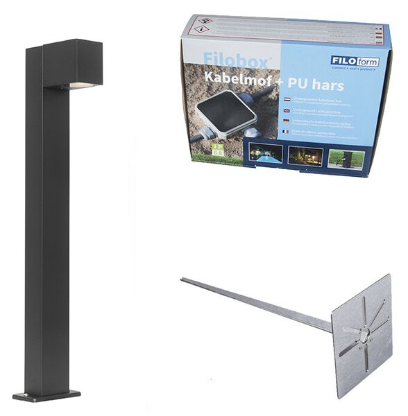 Průmyslové stojací venkovní svítidlo černé 65 cm IP44 - Baleno