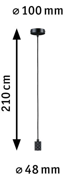 Paulmann 78432 Tilla, černé svítidlo pro dekorativní žárovku, 1x60W E27 délka 210cm
