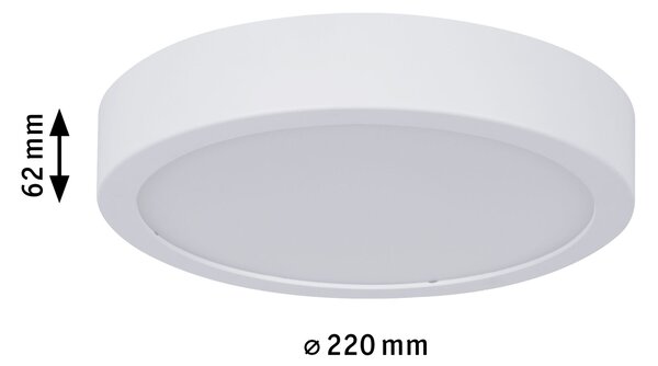 Paulmann 78923 Aviar, bílé koupelnové svítidlo, 13W LED 3000K stmívatelné, prům.22cm, IP44