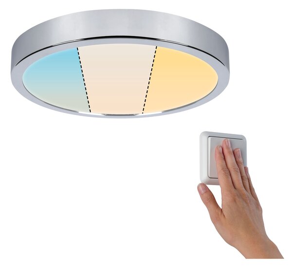 Paulmann 78926 Aviar, chromové koupelnové svítidlo, 18W LED dimwitch 2700/4000/6500K, prům.30cm, IP44