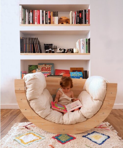 Bílé/přírodní dětské křesílko Montessori – Little Nice Things