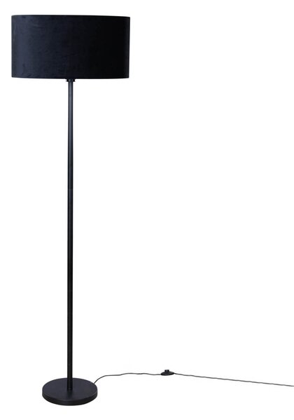 Stojací lampa černá s oválným sametovým stínítkem 50 cm - Simplo