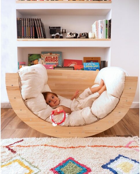 Bílé/přírodní dětské křesílko Montessori – Little Nice Things