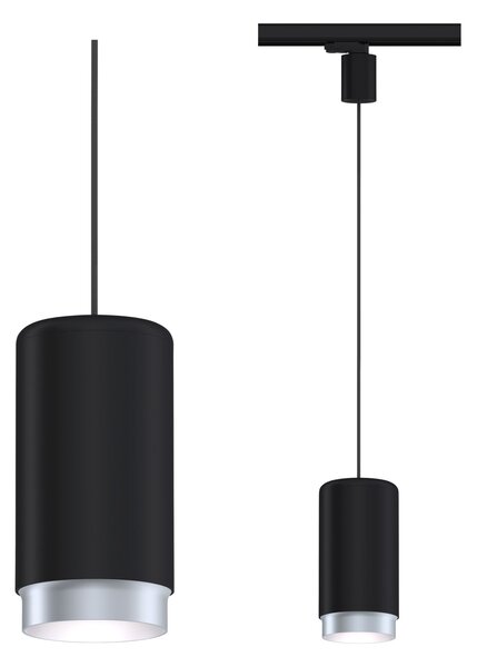 Paulmann 95405 ProRail3 Corus, černé závěsné svítidlo, 1x50W E27, výška 27,2cm