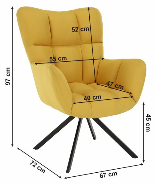 Designové otočné křeslo, žlutá/černá, KOMODO