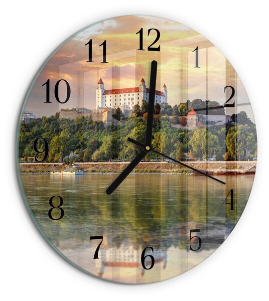 Skleněné nástěnné hodiny Říční hrad zsoc-fi30-00177401
