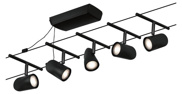 Paulmann 94469 CorDuo Cup Basic, černý lankový systém, 5x max 10W LED 12V, 500cm