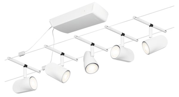 Paulmann 94467 CorDuo Cup Basic, bílý lankový systém, 5x max 10W LED 12V, 500cm