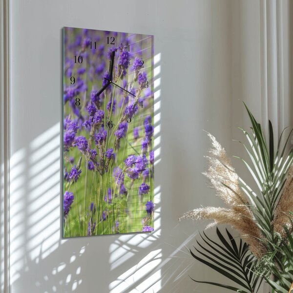 Skleněné hodiny vertikální Levandule zsppc-30x60-00173448