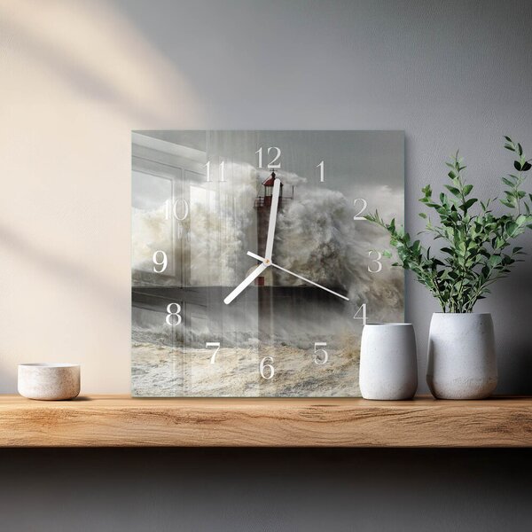 Skleněné hodiny Bouře zskb-30x30-00083834