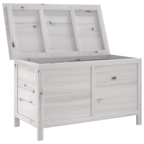 Zahradní úložný box bílý 99x49,5x58,5 cm masivní jedlové dřevo