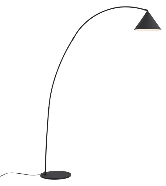Retro stojací lampa černá s bílým vnitřkem - Triangolo