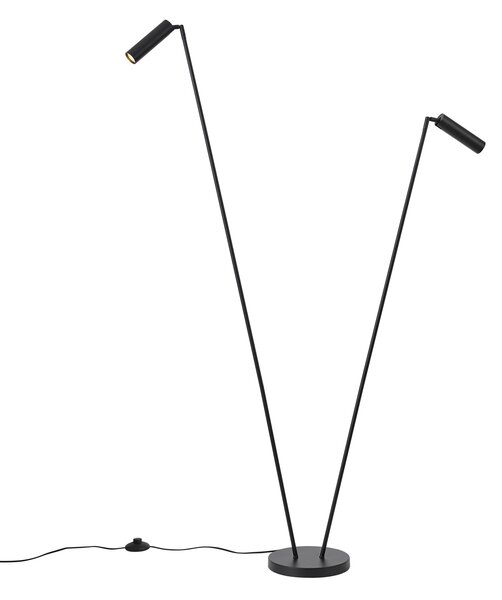 Moderní stojací lampa černá 2-světla GU10 35mm - Thomas