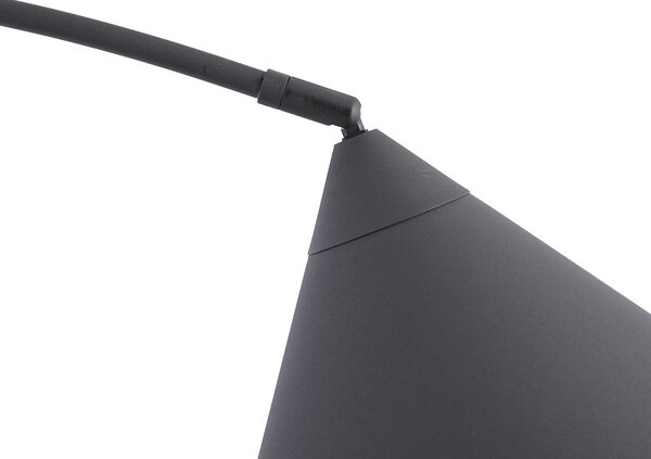 Retro stojací lampa černá s bílým vnitřkem - Triangolo