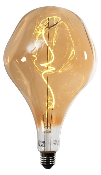E27 stmívatelná LED žárovka se spirálovým vláknem PS160 zrcadlově zlatá 6W 100 lm 1800K