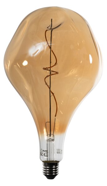 E27 stmívatelná LED žárovka se spirálovým vláknem PS160 zrcadlově zlatá 6W 100 lm 1800K