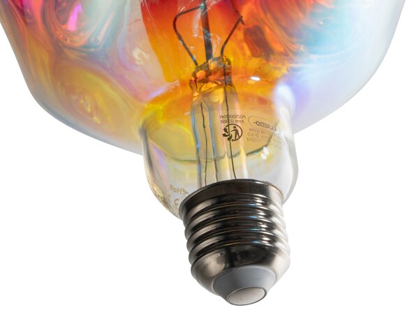 E27 Stmívatelná LED žárovka spirálové vlákno G125 Rainbow 4W 200 lm 1800K