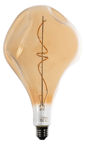 E27 stmívatelná LED žárovka se spirálovým vláknem PS160 jantarová 6W 340 lm 1800K