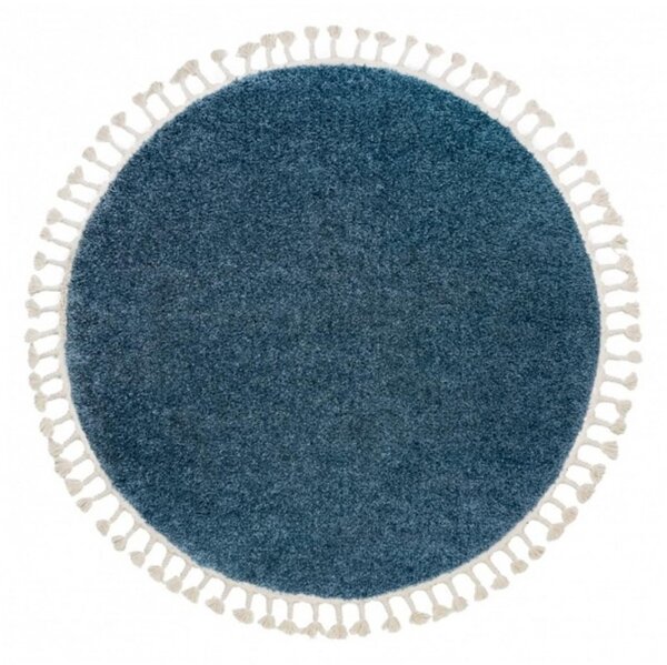 Kusový koberec Shaggy Berta modrý kruh 120cm