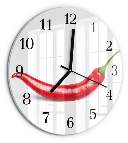 Skleněné nástěnné hodiny Chilli paprička zsoc-fi30-00183822
