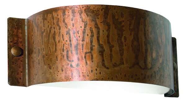 Il Fanale 252.01.RR Decori, oválné nástěnné svítidlo z mědi pro nepřímé osvětlení, 1x15W E27, délka 28cm, IP54