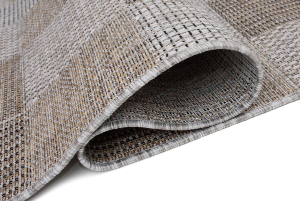 Makro Abra Kusový koberec Sisal MELISSA KM27A Kostky Geometrický šedý Rozměr: 60x100 cm