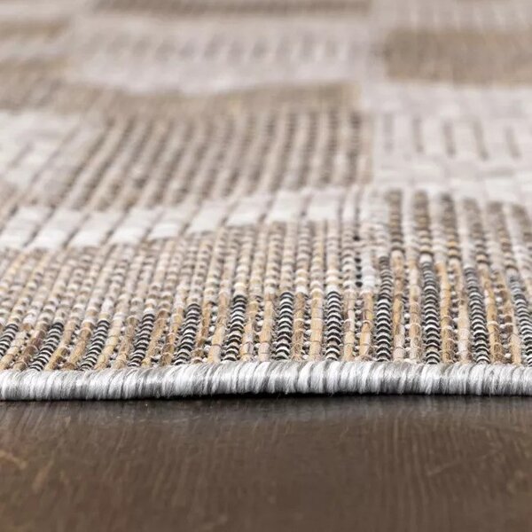 Makro Abra Kusový koberec Sisal MELISSA KM27A Kostky Geometrický šedý Rozměr: 60x100 cm