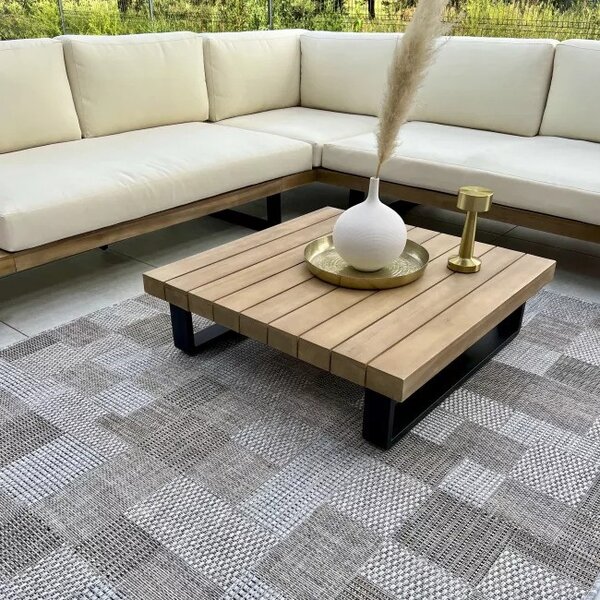 Makro Abra Kusový koberec Sisal MELISSA KM27A Kostky Geometrický šedý Rozměr: 60x100 cm