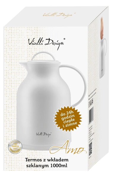 Bílá termoska Vialli Design, 1 l