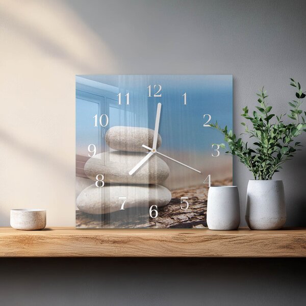 Skleněné hodiny Kameny zskb-30x30-00083711