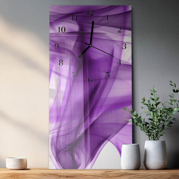 Skleněné hodiny vertikální Violový vzor zsppc-30x60-00177490