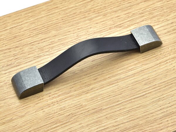 Gamet NIKOL černá kůže/ ocel patina 128 mm