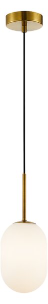 Závěsné svítidlo Alias, 1x bílé skleněné stínítko, (fi 12cm), g