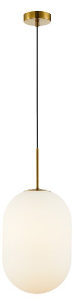Závěsné svítidlo Alias, 1x bílé skleněné stínítko, (fi 24cm), g