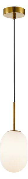 Závěsné svítidlo Alias, 1x bílé skleněné stínítko, (fi 12cm), g