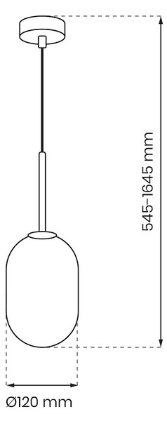 Závěsné svítidlo Alias, 1x bílé skleněné stínítko, (fi 12cm), g