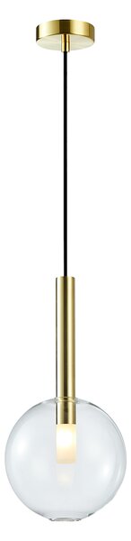 Závěsné svítidlo Niko, 1x transparentní skleněné stínítko, (fi 20cm), g