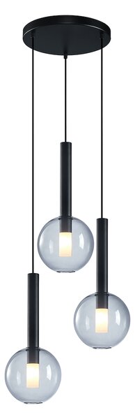 Závěsné svítidlo Niko, 3x transparentní skleněné stínítko, b, o
