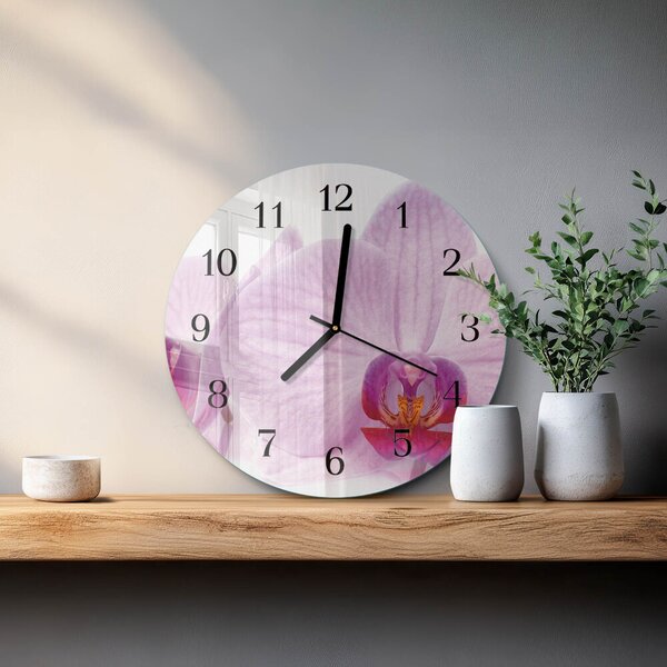 Skleněné nástěnné hodiny Orchidej zsoc-fi30-00178876