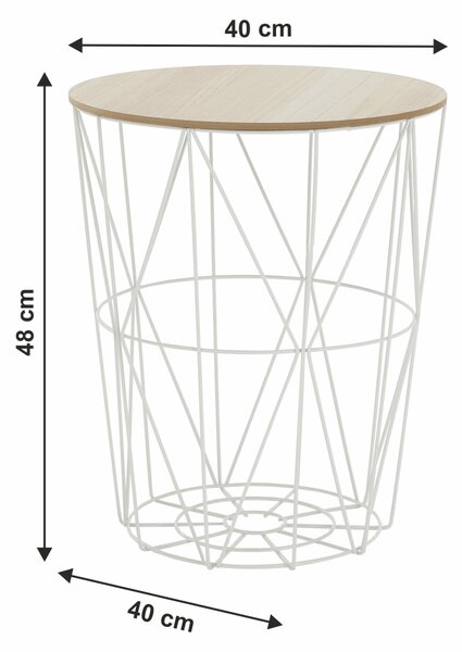 Příruční stolek, přírodní/bílá, NANCER TYP 3