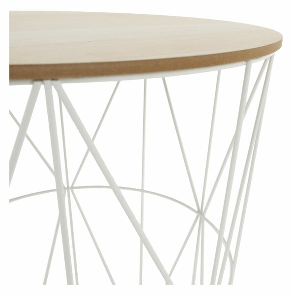 Příruční stolek, přírodní/bílá, NANCER TYP 3