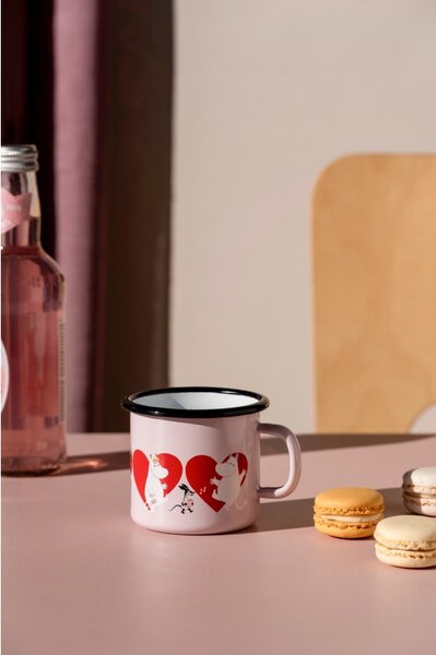Muurla Hrnek Moomin Heart 0,25l, smalt / růžový