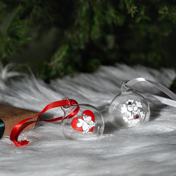 Set vánočních ozdob Moomin Heart/Snowflake 5cm / 2ks